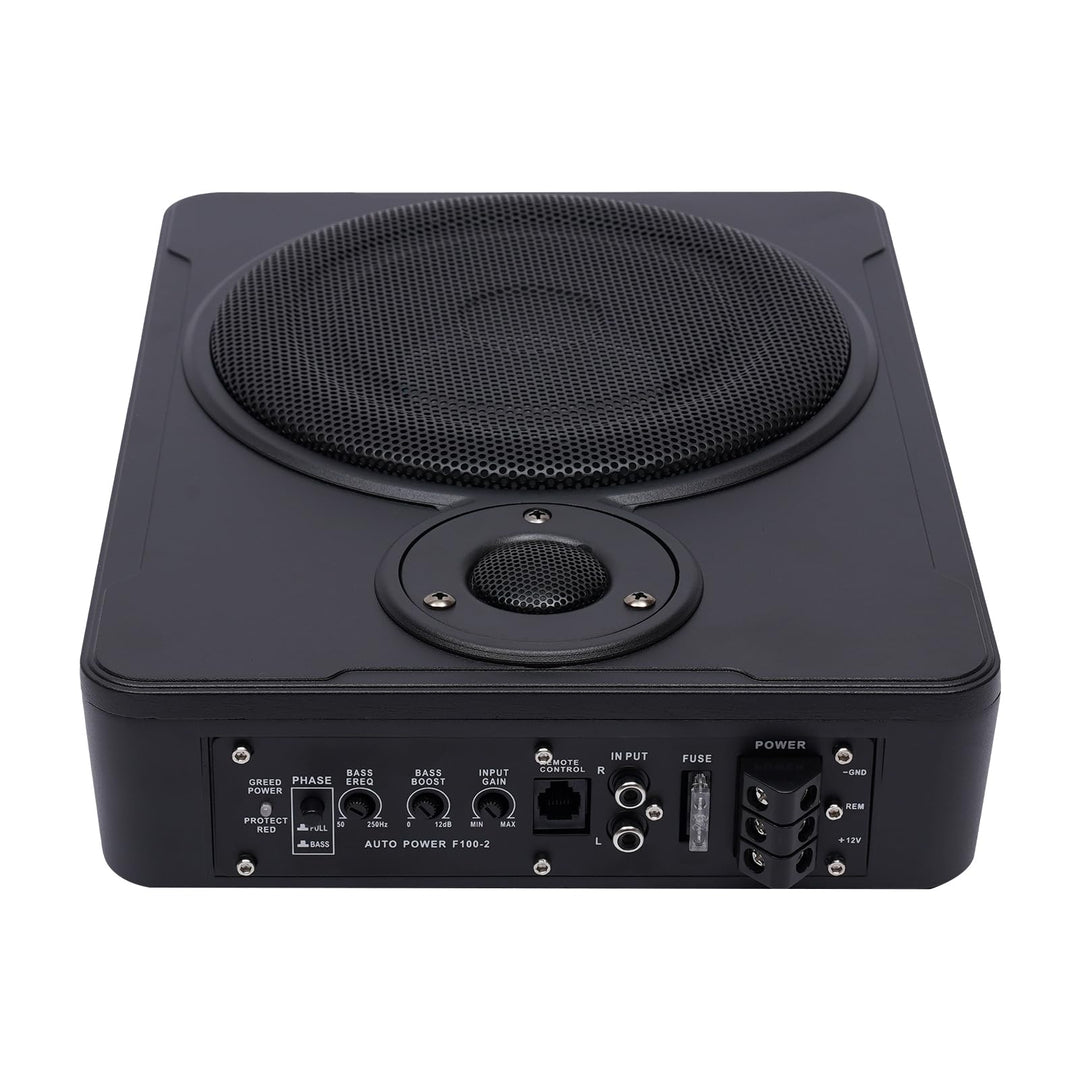 Auto-Subwoofer Aktiver Subwoofer fürs Auto 200W schwarz Aluminiumgehäuse Überhitzungsschutz für PKW