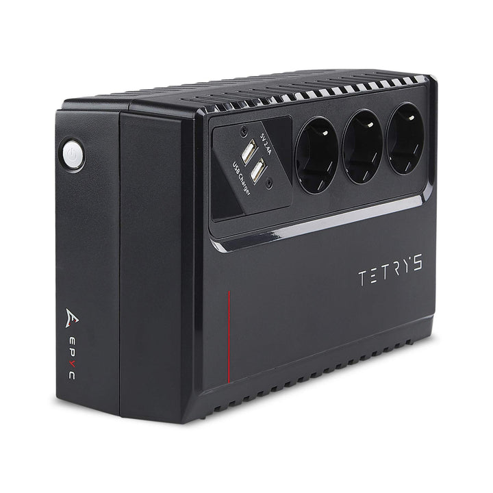 EPYC® TETRYS - USV Steckdosenleiste, UPS, USV Unterbrechungsfreie Stromversorgung für PC, 850VA / 48