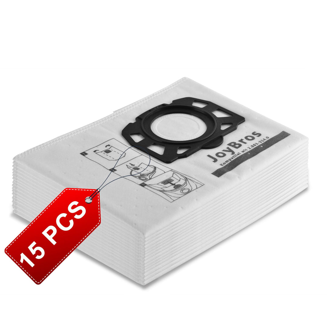 15 Stück Staubsaugerbeutel für Kärcher WD 3 S WD 3 V-17/4/20 KFI 357 2.863-314.0 WD 2 Plus KWD 3V KW