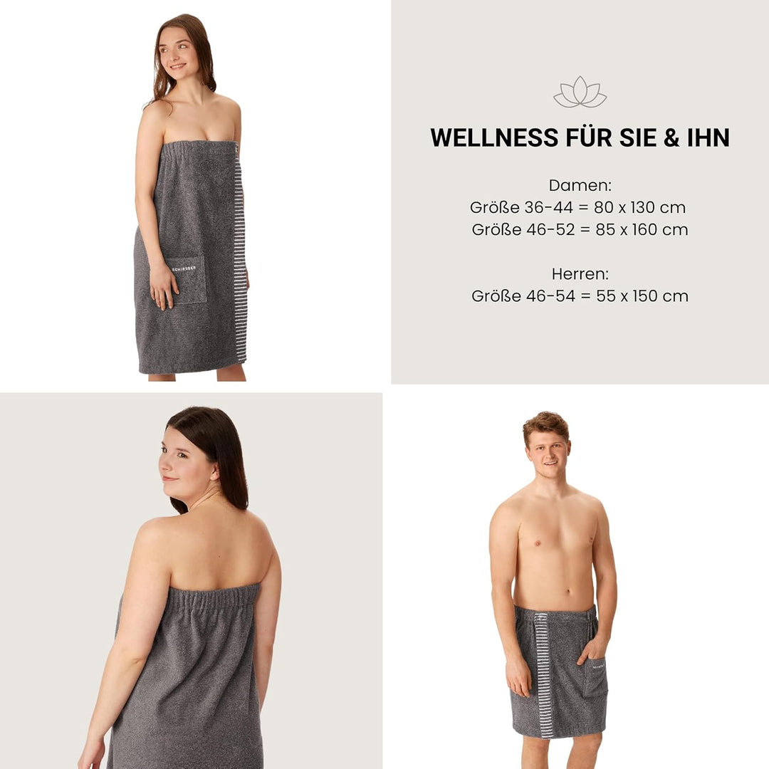 Schiesser Saunakilt Rom für Damen aus saugstarkem Baumwoll-Frottier (Grössen S - XXL), Made in Green