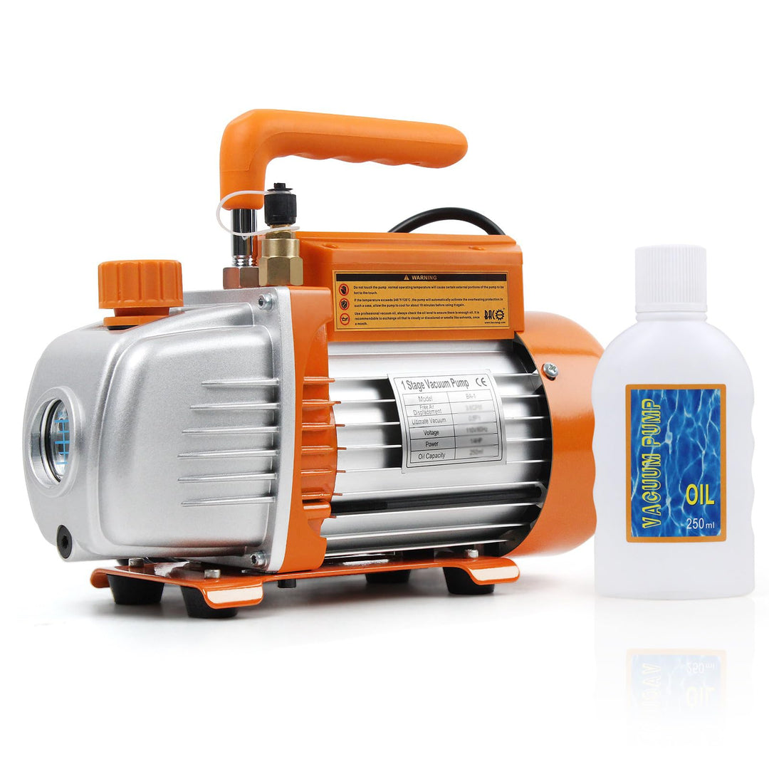BACOENG 3CFM Einstufige Vakuumpumpe 85 L/Min Unterdruckpumpe