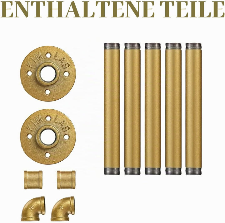 Kleiderstange Wandmontage Golden 76 cm, Klassische und Vintage Garderobenstange im Industrie-Design