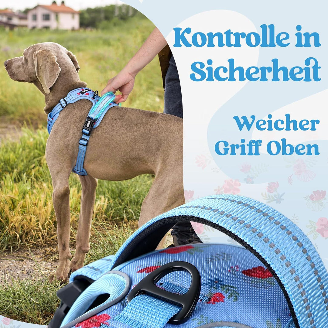 rabbitgoo Hundegeschirr Mittelgrosse Hunde, Verstellbare Geschirr Hund ohne Zug & Würgen, Anti Zug H