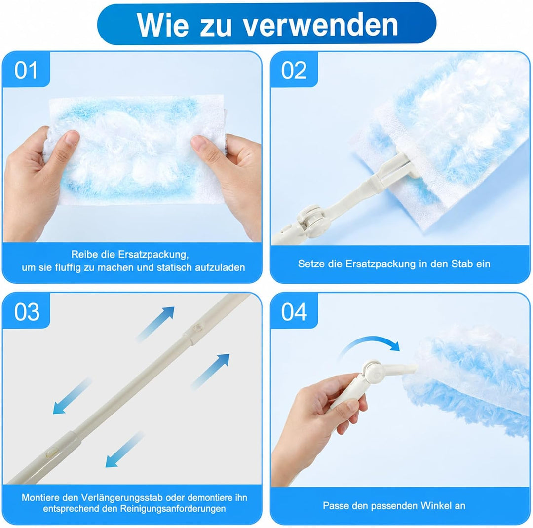 62 Stück Staubmagnete, Kompatibel mit Swiffer Staubmagnet Nachfüllpack, Einweg Magnetischer Feder-St