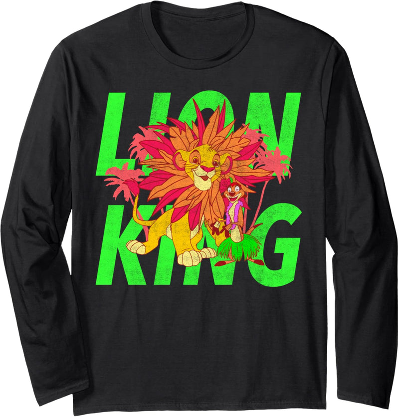 Disney The Lion King Simba And Timon Neon Langarmshirt