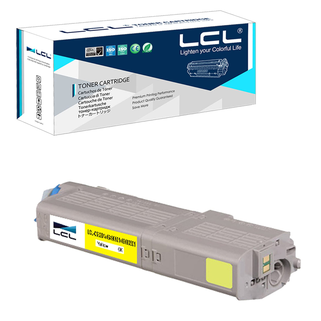 LCL Kompatibel Tonerkartusche C532DN C542DN MC563DN MC573DN 46490401 46490605 6000Seiten (1Gelb) Ers