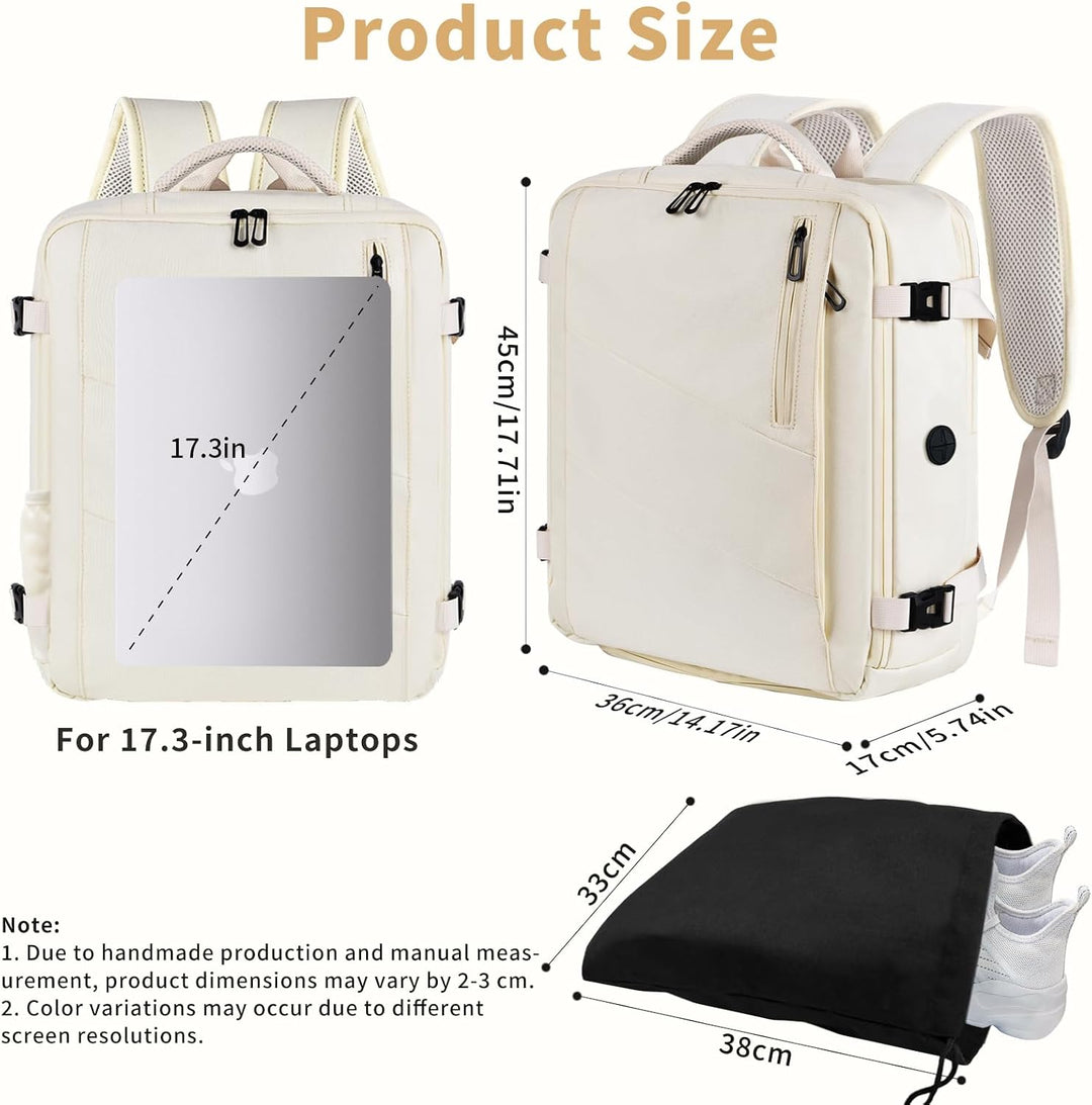 Leyrica Handgepäck Rucksack 45x36x20 für Easyjet, Reiserucksack Tasche Wasserdichter Flugzeug Reiset