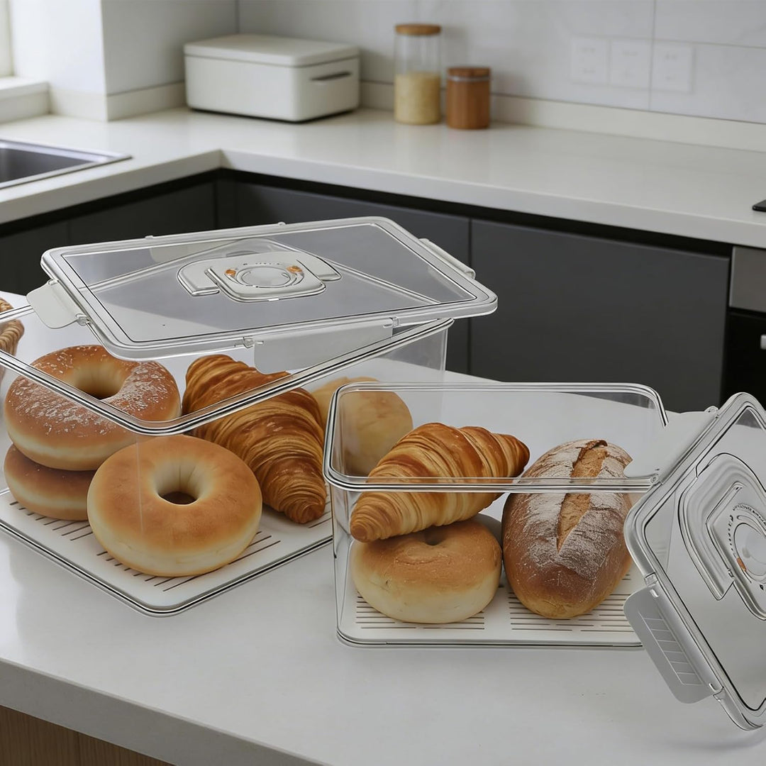 Brot Aufbewahrungsbox 2er Set Datumsanzeige mit integriertem Griff