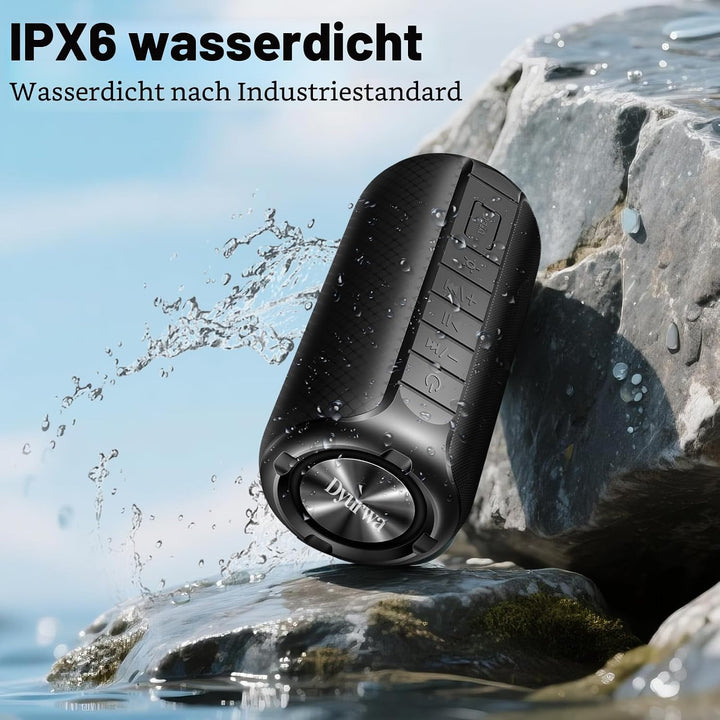 Bluetooth Lautsprecher mit Licht, 52mm Dual Musikbox Bluetooth Box Fantastischer Sound, 12H Outdoor