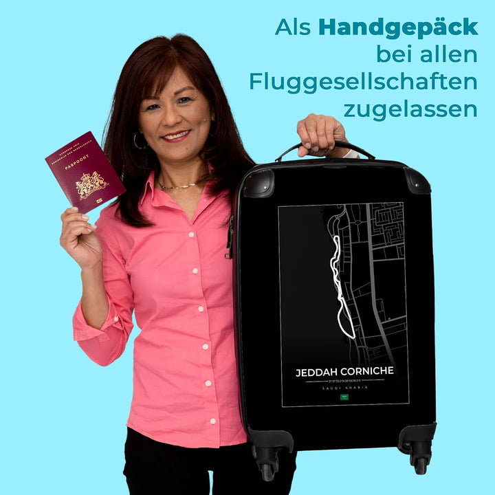 NoBoringSuitcases.com® Koffer Handgepäck Trolley Rollkoffer Kleine Reisekoffer mit 4 Rollen - Motors
