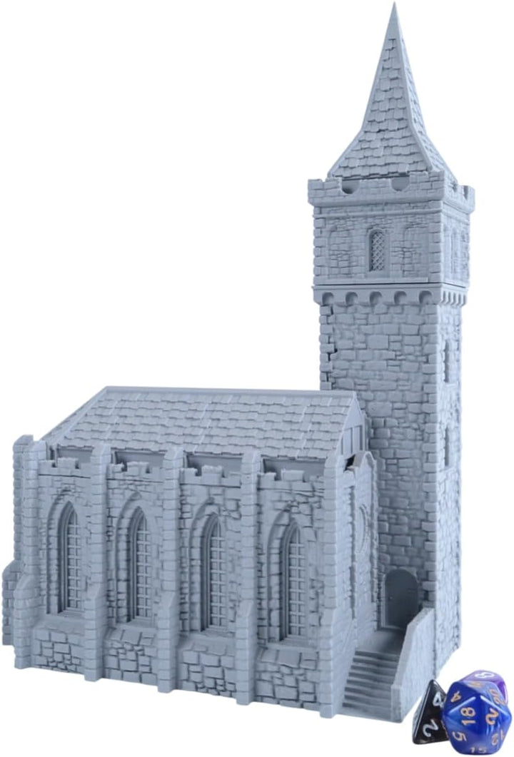 Gotische Dorfkirche Bausatz – 28mm Gelände Miniatur Gebäude aus PLA, 3D-Druck Kirche &amp; Kapelle Scatt