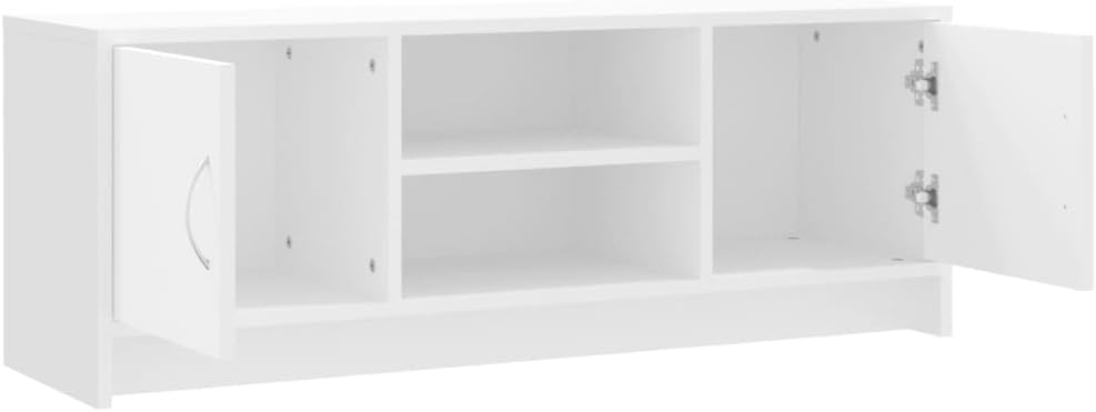 TV-Schrank, weiss, 102 x 30 x 37,5 cm, mehrschichtiges Holz, TV-Konsole, Regal unter TV, Schrank mit