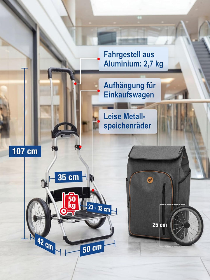 Andersen Einkaufstrolley - klappbar - 61 Liter - mit Kühlfach - Aufhängung für Einkaufswagen - belas