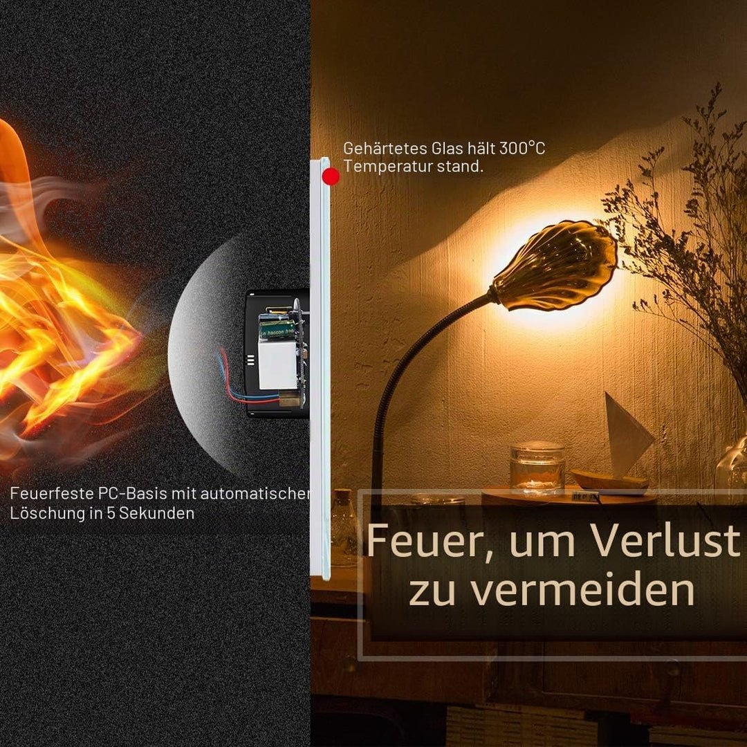 2er-Pack CNBINGO Dimmer Wechselschalter für LED-Leuchten - Touch Lichtschalter unterputz - Dimmschal