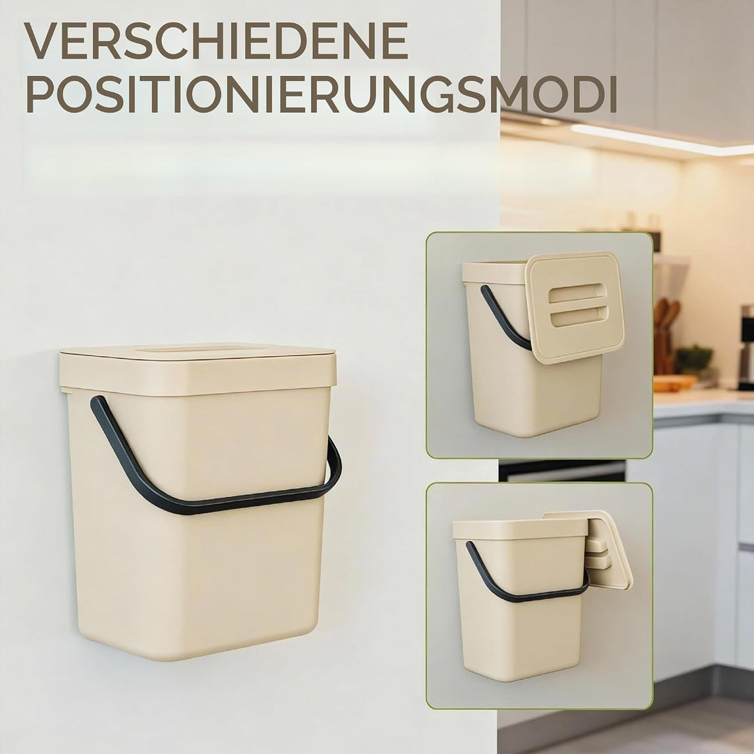 PERFETTO Mülleimer/organischer Abfall zum Aufhängen – Gino – 5 l – Eis