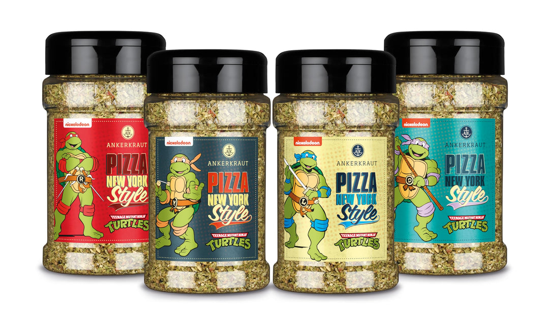 Ankerkraut Ninja Turtles Gewürz-Set, 4x Pizza New York Style, Special Edition Donnie, Mikey, Leo und