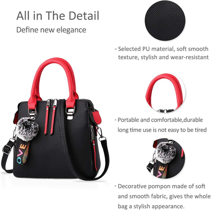 NICOLE & DORIS Mode Handtaschen Damen Taschen Elegant Shopper Tote Leder Schultertasche Frauen Umhän