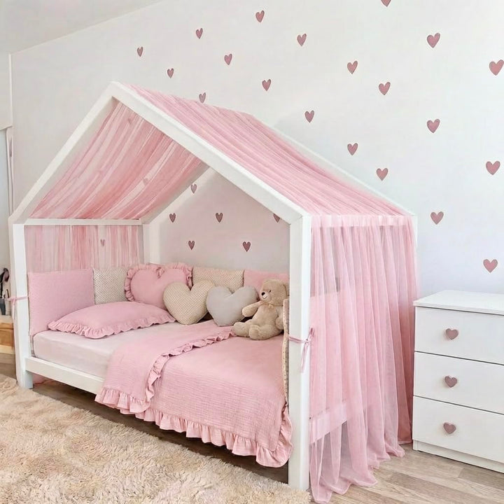 Baby Fancyroom Hausbett Himmel aus Tüll, Handgefertigt, Gekräuselt, Baldachin, Betthimmel für Kinder