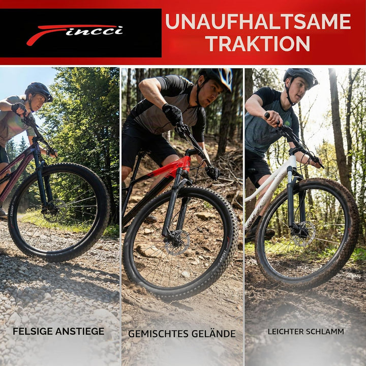 Fincci Reifen 26x1.95 Zoll 50-559 Faltbar Mantel für Rennrad Mountainbike MTB Schlamm Schmutz Offroa