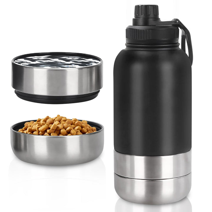Trinkflasche Hunde für Unterwegs 950ml – Isolierte Edelstahl Hundetrinkflasche Wasserflasche mit Fut