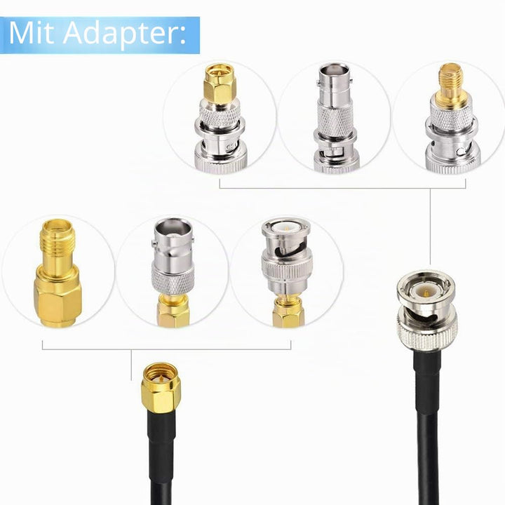 Superbat SMA Stecker zu BNC Stecker Kabel 6.5ft + 5pcs RF Koax Adapter Kit SMA zu BNC Kabel SMA BNC