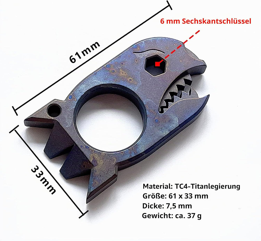 LULAOLIU EDC Brecheisen mit Flaschenöffner-Schraubenschlüssel, Titan-Hebelstange, Multi-Werkzeug, Ha