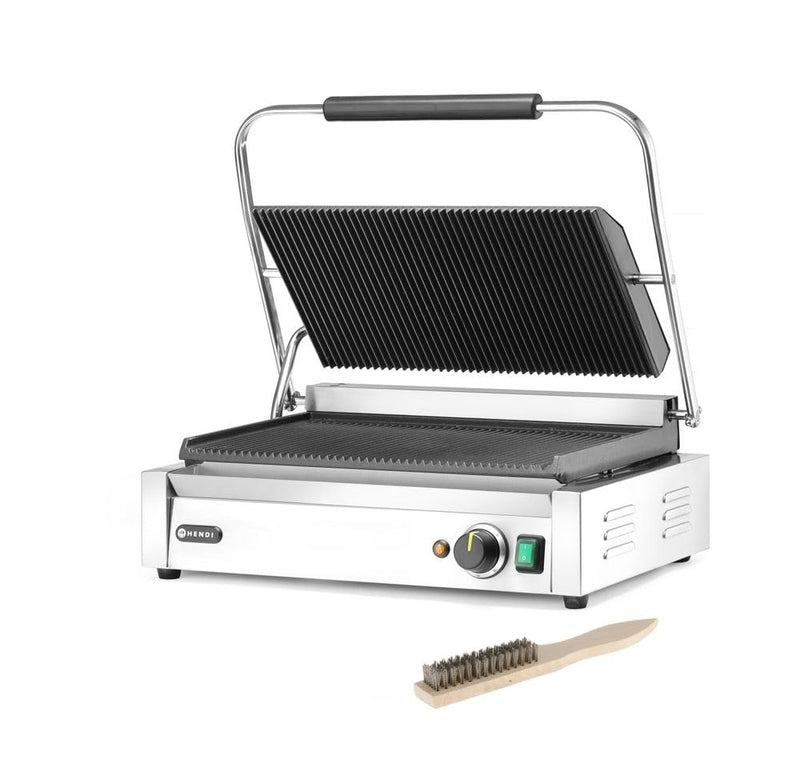 HENDI Kontaktgrill XL, Panini-, sandwich- & Kontaktgrill, Regelbar bis max. 300°C, 230V, 2700W, 548x