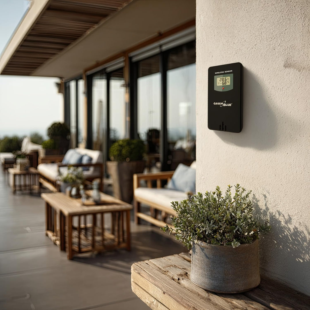 GreenBlue GB522 Wetterstation mit Wettertrendvorhersage WiFi App Funk Wetterstation mit Aussensensor