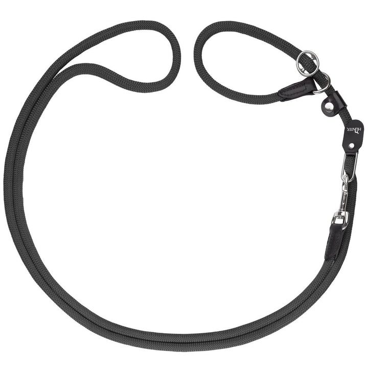HUNTER Freestyle Retrieverleine, Tau, mit integrierter Halsung, robust, wetterfest, 1,0/260 cm, schw