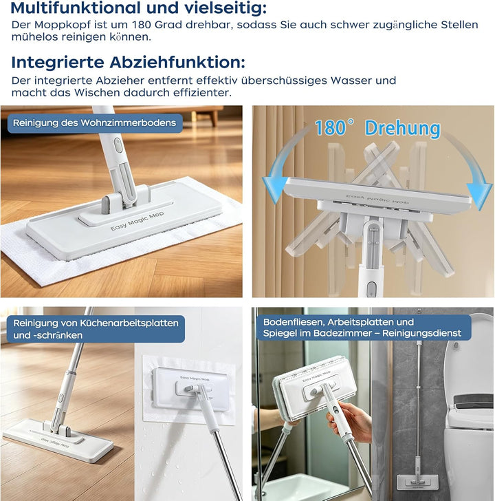 Wischmopp mit druck klemm system 1-Knopf-Wechsel zero touch mini mop, bodenwischer für feuchttücher