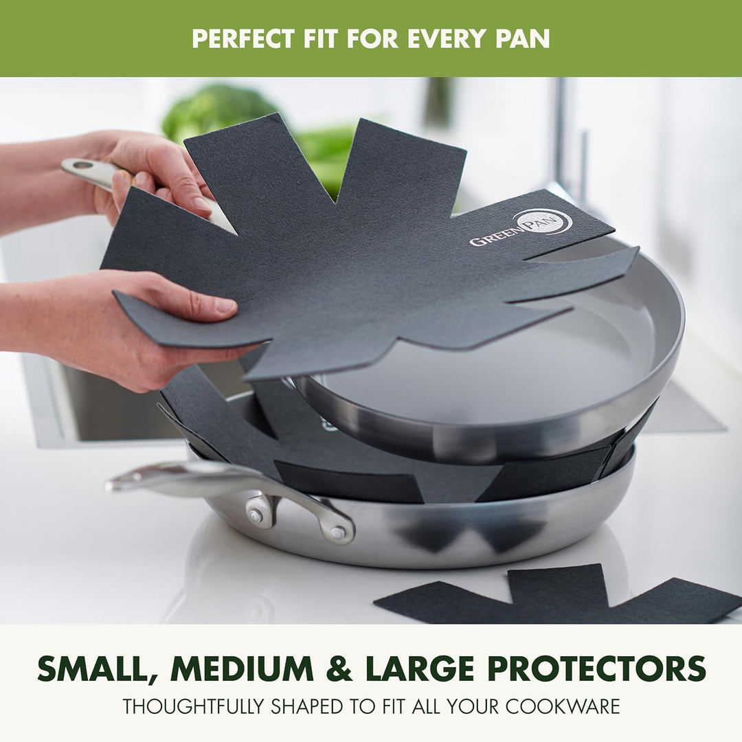 GreenPan Pfannenschutz-Set, 27cm, 34cm &amp; 40cm, Schwarz Schwarz 3-teilig, Schwarz 3-teilig