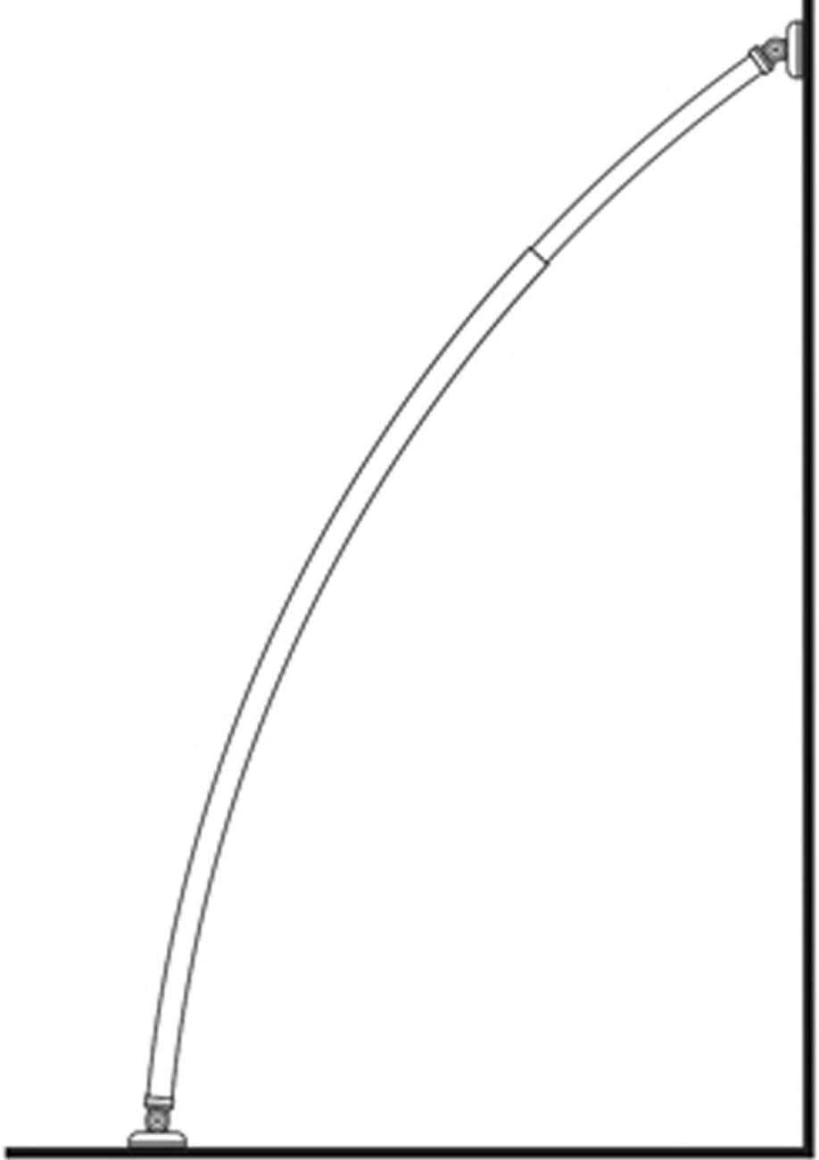 ALU AUSZIEHBAR Oval Winkelstange + 2 Schrägwand Adapter Bogenstange Chrom Stange/Zwischen zwei Wände