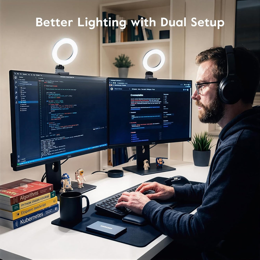 Neueste Ringlicht Laptop PC Videokonferenz Licht 2 Packs,Evershop Ringleuchte 5” Lichtring Monitor T