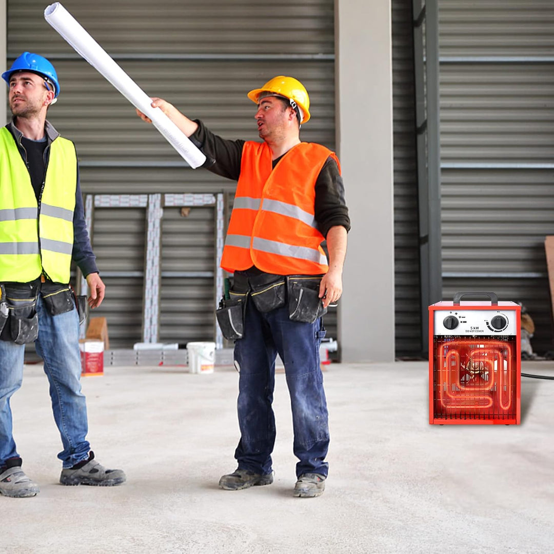 XMTECH Heizlüfter Elektroheizung 5kW 400V - Bauheizer Elektroheizer Heizstrahler Heizgeraet Heizgebl