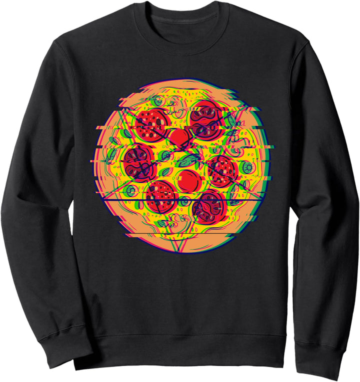 Pizza Pentagramm Okkult Vaporwave Aesthetic Sweatshirt