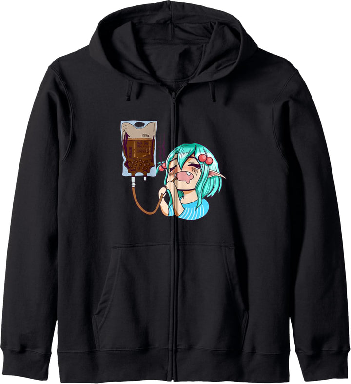 Anime Kawaii Kult, Mädchen mit Bubble Tea, Kinder Kapuzenjacke