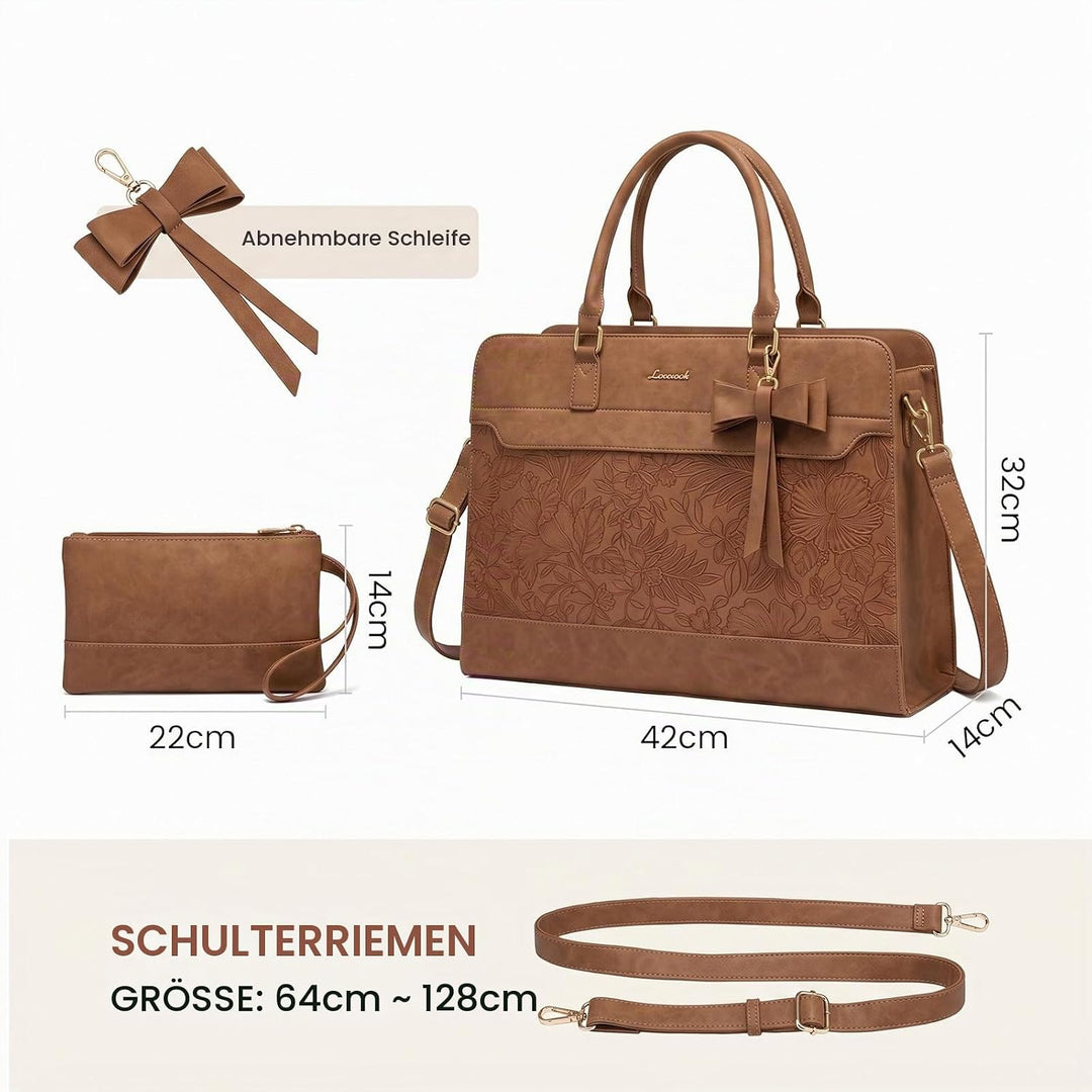 LOVEVOOK Handtasche Damen Gross, 15,6 Zoll Laptoptasche Arbeitstasche Elegant Uni Tasche Schultasche