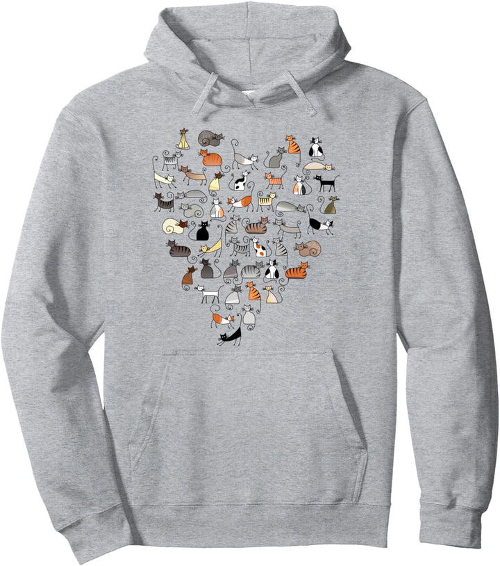 50 Katzen Bunte Katzen Familie Damen Pullover Hoodie