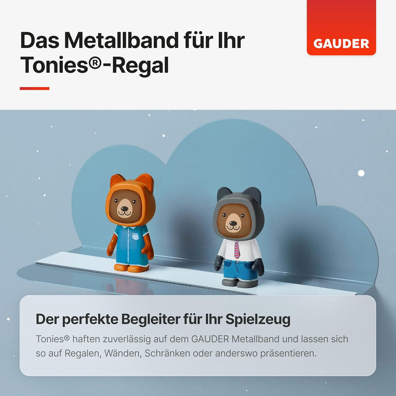 GAUDER Metallband selbstklebend I Ideal für Tonies®-Figuren & -Regale I Ferroband I Magnetband für M