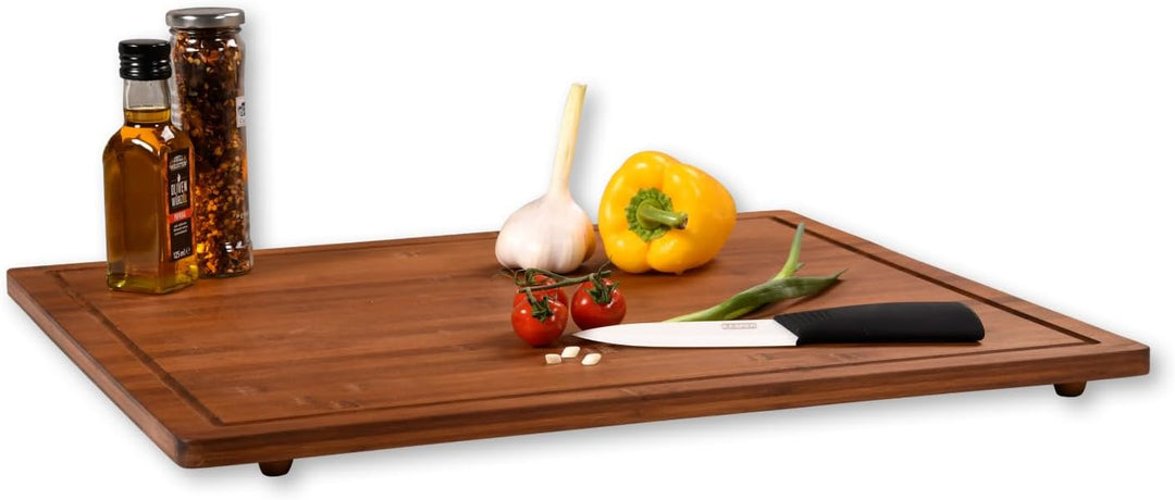 Kesper | Herdabdeckplatte, Material: Bambus, Masse: 56 x 50 cm, H: 4 cm (inkl. Füsse) Farbe: Braun |