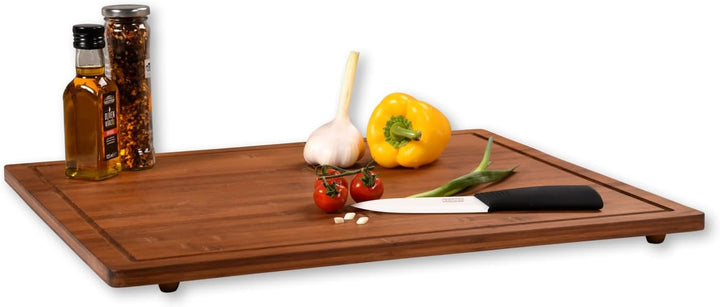 Kesper | Herdabdeckplatte, Material: Bambus, Masse: 56 x 50 cm, H: 4 cm (inkl. Füsse) Farbe: Braun |