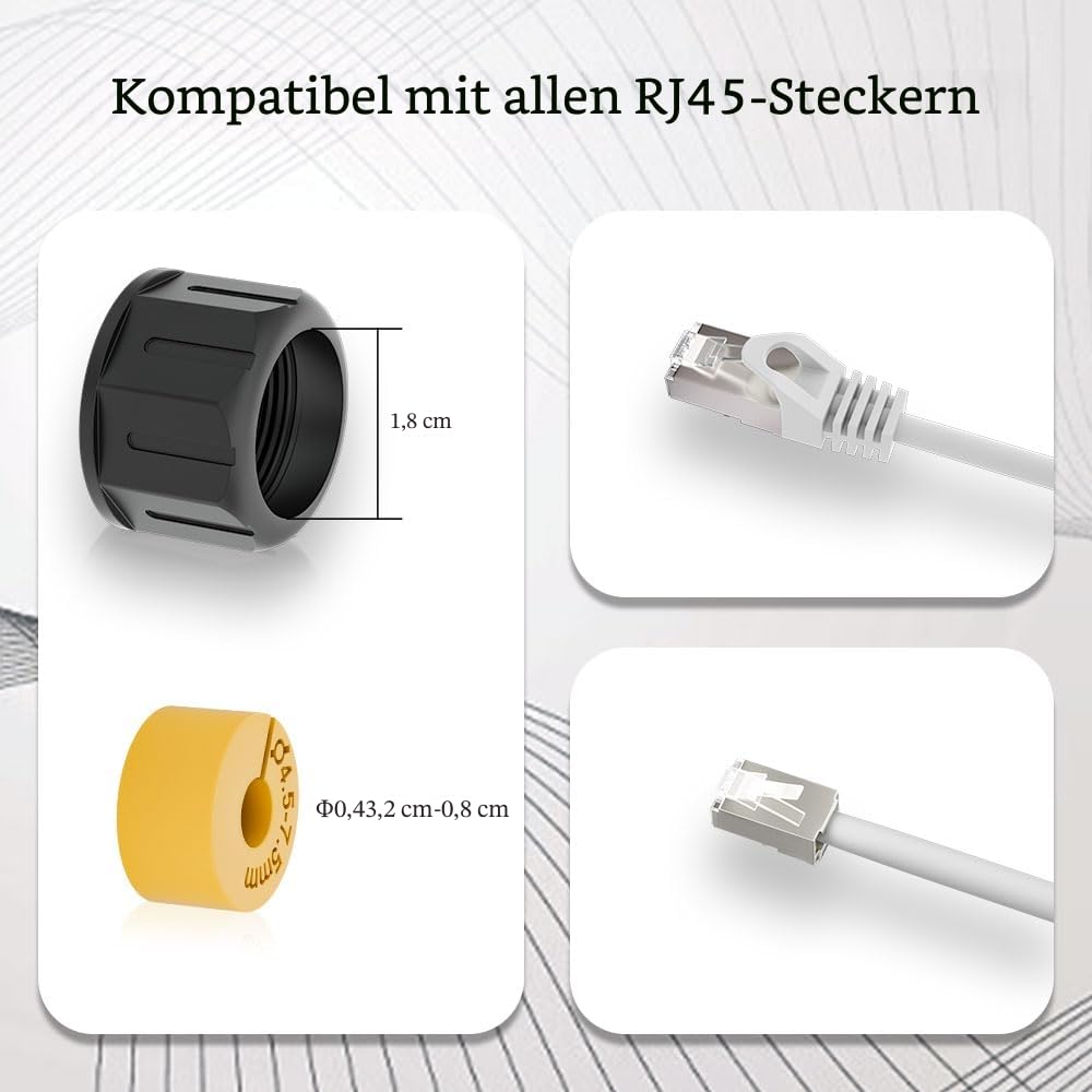FGB 10Gbps RJ45 Kupplung Cat7 IP68 Wasserdicht Ethernet Kupplung Netzwerkkabel Verbinder Verlegekabe
