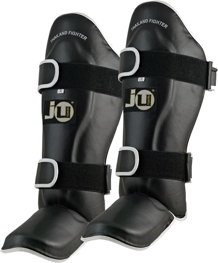 Ju-Sports Schienbein-Spannschutz, PU I Vorgebogener Schienbeinschoner Spannschutz I Gut für Kampfspo