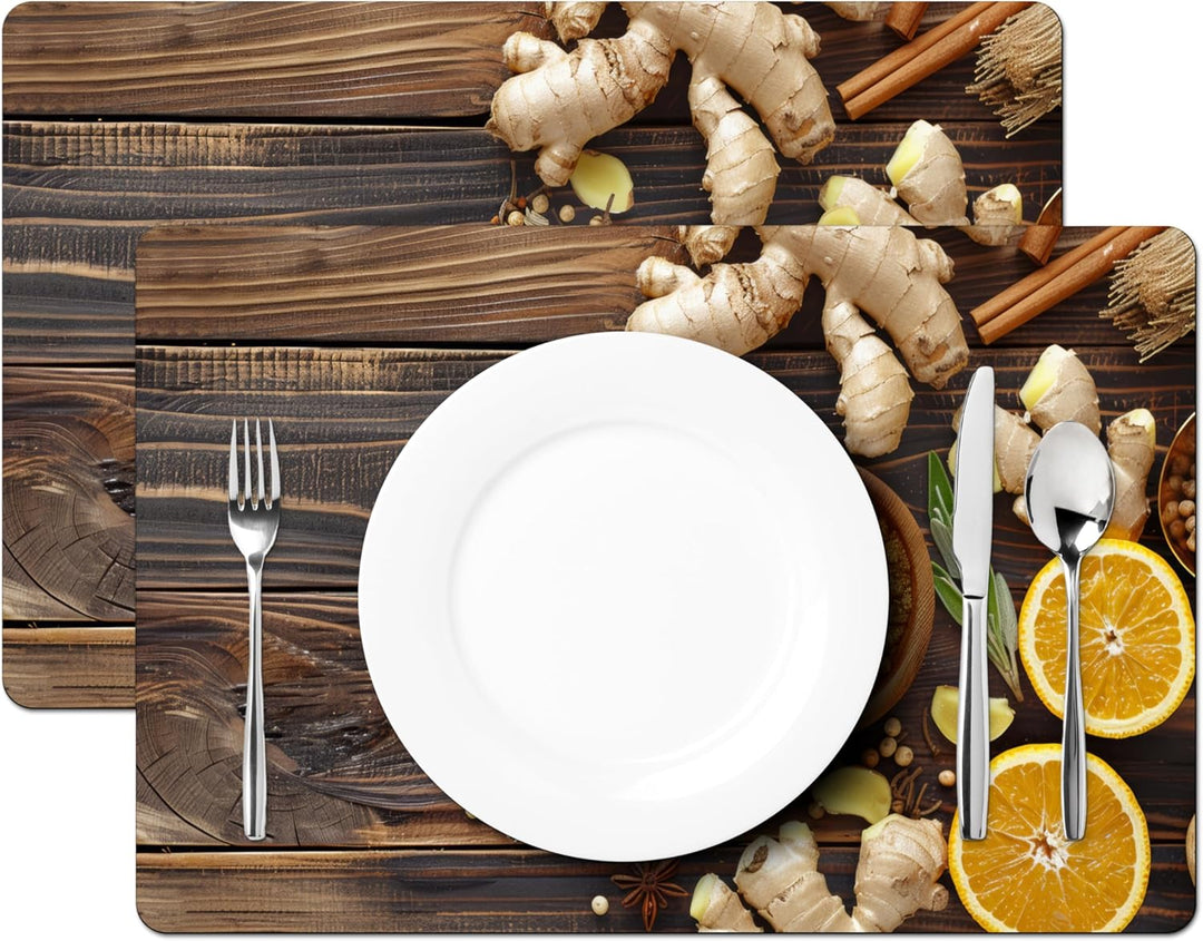KitchenYeah© Platzsets Abwaschbar 6-Teilig 45x30 cm Tischsets Platzdeckchen Platzset Unterlage Tisch