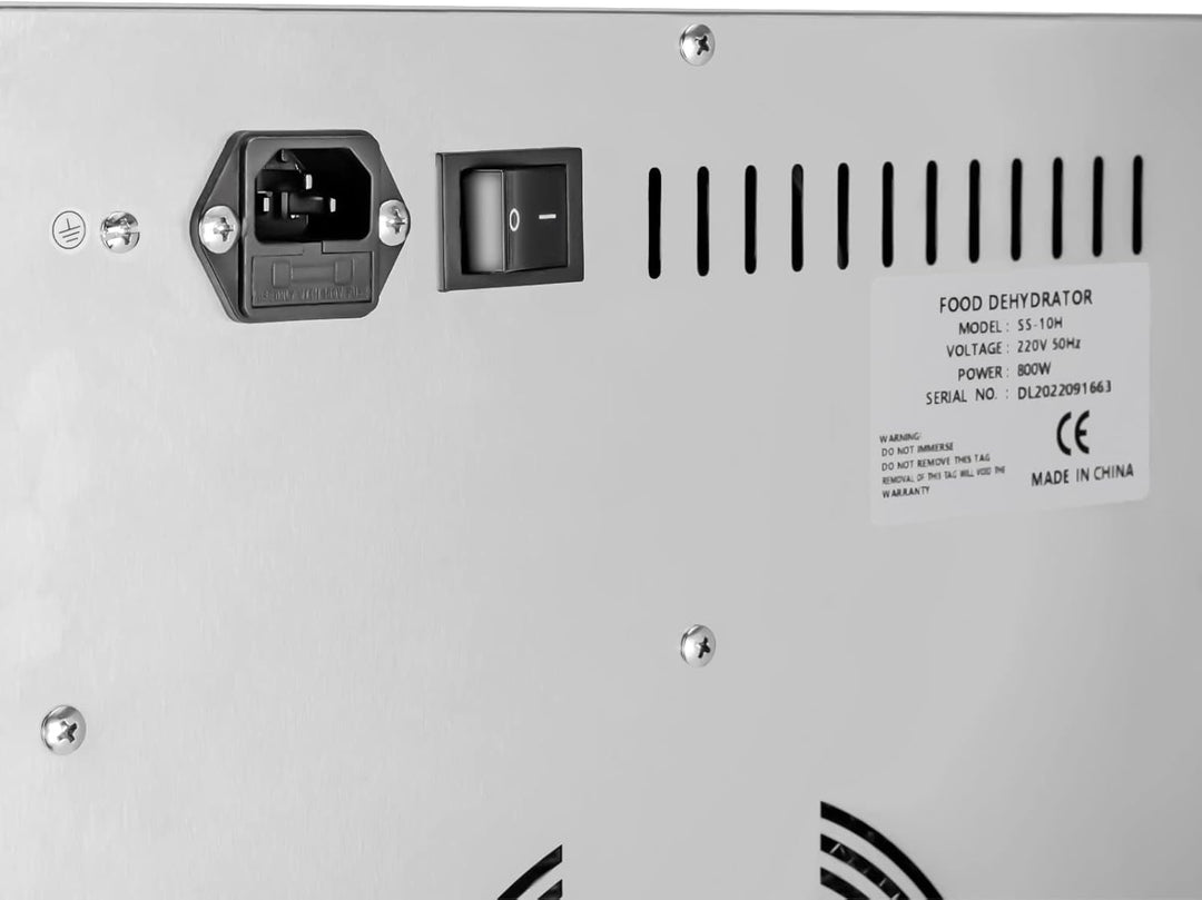 Edelstahl Dörrautomat, 1000W Dörrgerät Trockner mit 10 Fächer(11.81 * 11.02 inch) 24H-Timer, Geräusc