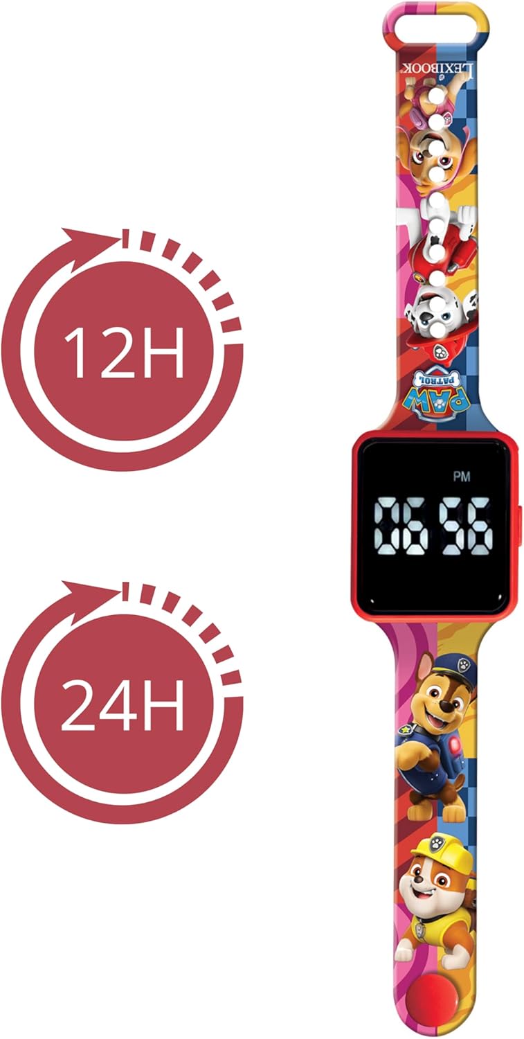 Lexibook, Paw Patrol, Digital Display Clock, 12 oder 24 Stunden Anzeige, DMW060PA (Packung mit 2) Ei