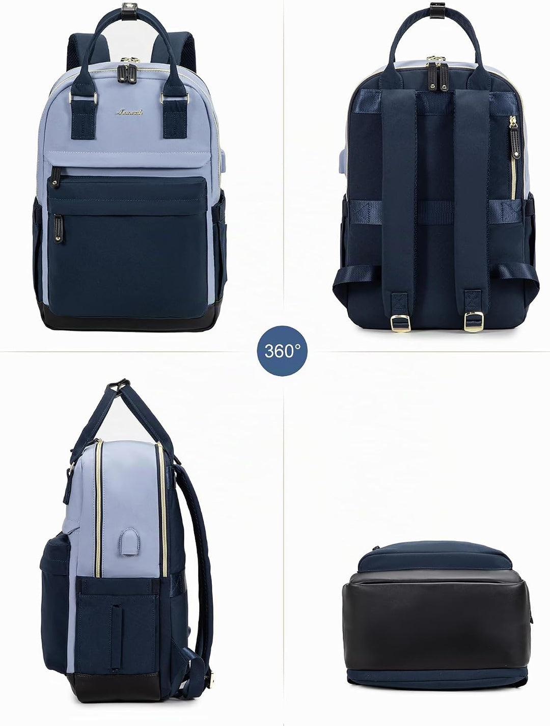LOVEVOOK Rucksack Damen Herren, Schulrucksack Teenager Mädchen mit 15,6 Zoll Laptop-Fach, Wasserdich