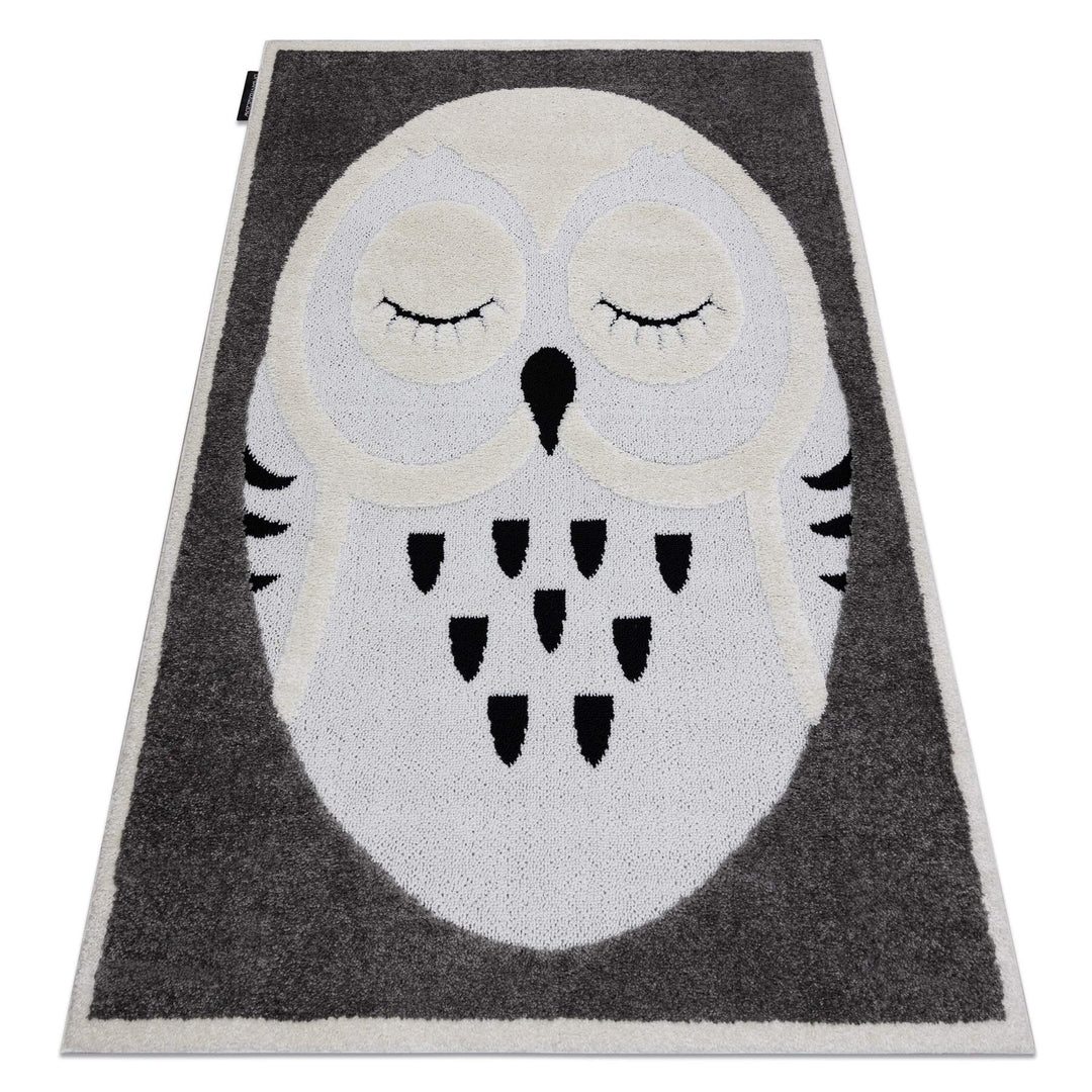 Moderne Kinderteppiche Joy Owl, Eule, für Babyzimmer, Spielteppiche, Kinderzimmer, strukturelle Zwei