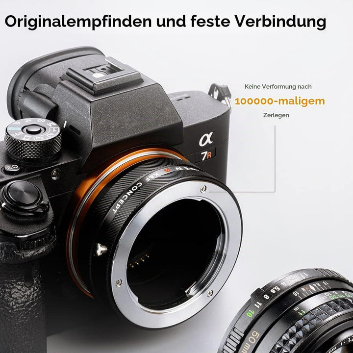 K&amp;F Concept Objektivadapter MD-NEX IV Manueller Fokus Kompatibel mit Minolta Rokkor (SR/MD/MC) Objek