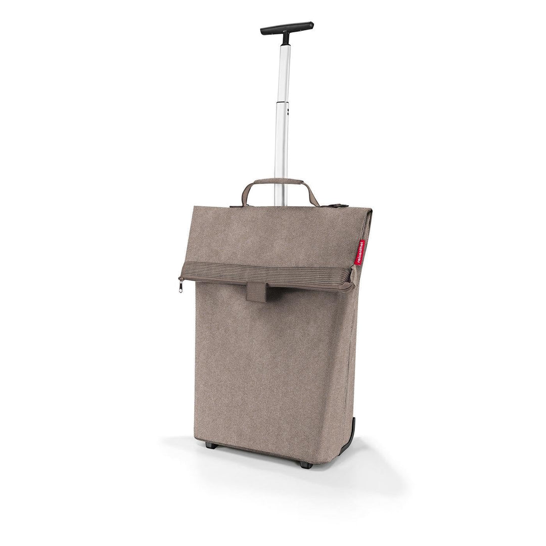 reisenthel Trolley M Herringbone Mokka – Tragbarer Einkaufstrolley mit stabilem Aluminiumrahmen – Au